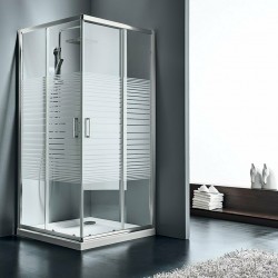 Καμπίνα Ντουζιέρας Ασύμμετρη Γωνιακής Εισόδου 100x70x180cm Starlet Corner Entry CS10070S-100 Stripes Chrome